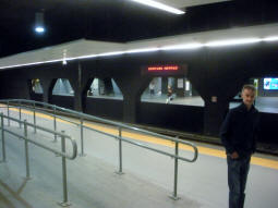 The recently opened high level platforms, eastbound this side