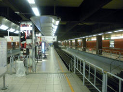 The platforms with the southbound ones in the centre of the view