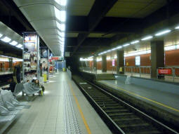 The southbound platforms, with one of the northbound ones on the left as well