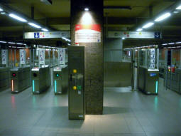 One of the entries to the tram island platform