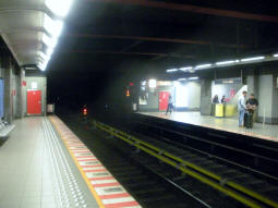 The metro platforms from the eastbound