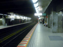 The metro platforms from the eastbound