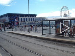 Central Pier: Auto-stitched panorama of the platform for trams to Fleetwood Ferry