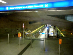 Approaching the platforms for trams to Gelsenkirchen, H�ntrop Kirche, Langendreer and Heven Dorf from the main concourse