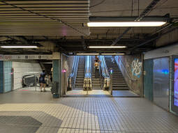 Access to the northbound platform, left, and the exit to Friesenstra�e, right