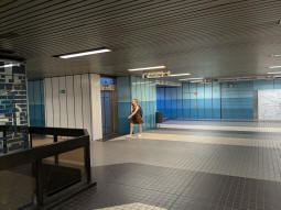 Lift to the north- (down), west- and eastbound (up) platforms and exit, and access to the latter two platforms and exit to Habsburgerring / Hahnenstr., from the concourse