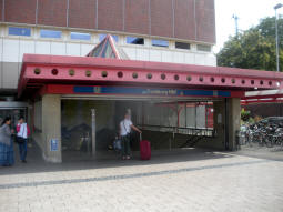 An entrance outside the railway station