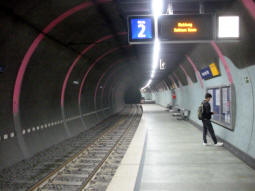 The eastbound platform