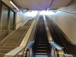 Looking up to western exit from the southern concourse