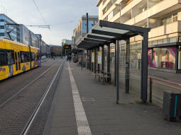 Northbound tram and bus platform
