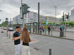 Tram platforms, with the northbound nearest