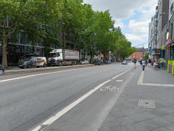 The stop from the eastbound side