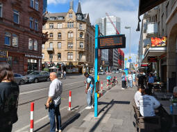 The eastbound stop with the westbound in the background