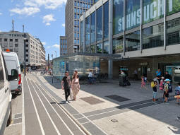 An entrance to the stadtbahn station by the tram stop (behind the camera)