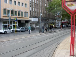 The platform for trams to Hauptfriedhof