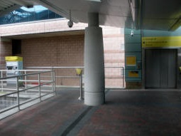 The lift and a ticket machine at the end of the line