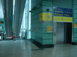 Lift and escalators down to the Metrolink platforms from the bus station