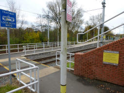 Looking towards the island platform from the entrance at the end nearest Barlow Moor Road station