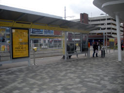 Looking towards the platform for trams to Manchester from by the bus station