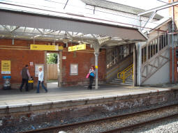 Looking across to the ways out from the platform for trams to Manchester