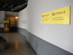 Looking towards the end-entrance to platform A for trams via Piccadilly Gardens from Fairfield Street