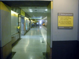 Looking through the end-entrance from Fairfield Street into platform A for trams via Piccadilly Gardens