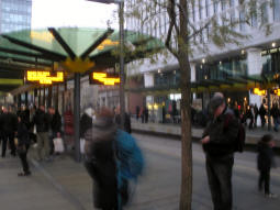 The platforms from the one for trams via Exchange Square