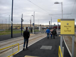 Looking towards the car park with the platforms behind the camera