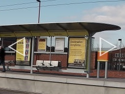 Panorama of the platform for trams to Manchester (thanks to Dad for this)