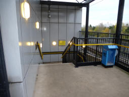 Looking down the stairs from the elevated platform