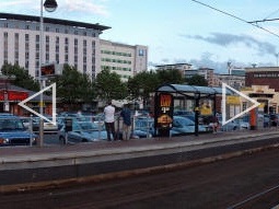Panorama of the platform for trams to Manchester
