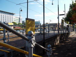 Looking up to the platform for trams to Eccles and MediaCityUK