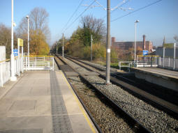 The ends of the platforms from the platform for trams to Rochdale