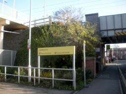 By the entrance for trams to Rochdale