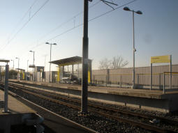 The platform for trams to Rochdale from by the other platform