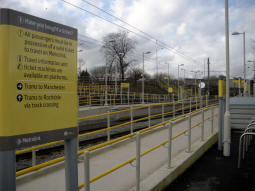 Looking towards the platforms from by the track crossing