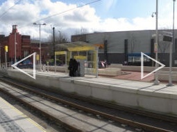 Auto-stitched panorama of the platform for trams to Manchester