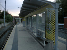 Looking along the platform for trams to East Didsbury and Manchester Airport