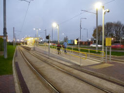 The station viewed from the end nearest Barton Dock Road station