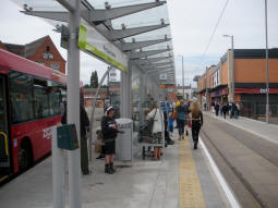 The platform for trams to Nottingham