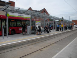 The platform for trams to Nottingham