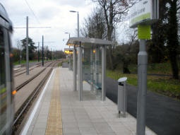 The platform for trams to Toton Lane, looking towards Nottingham