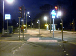 The stop at night from the trams to Nottingham side