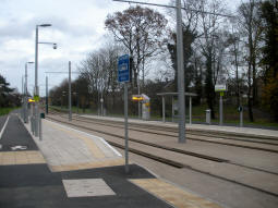 The stop, from the trams to Nottingham side