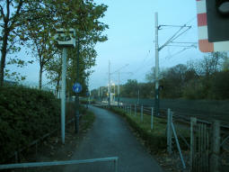 The entrance by the level crossing