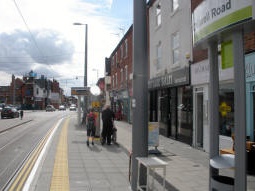 Platform for trams to Nottingham