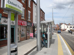 Platform for trams to Nottingham