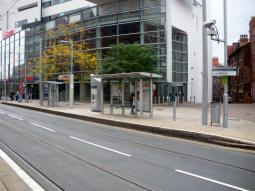 Looking across to the platform for trams to Hucknall and Phoenix Park from the platform for trams to Station Street