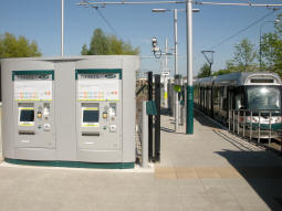 Ticket machines by the entrance from the car park