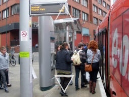 Looking along the platform for trams to Hucknall and Phoenix Park